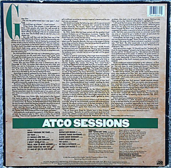 Eddie "Guitar Slim" Jones - Atco Sessions (Vinyl, LP, Compilation, Stereo) Very Good Plus (VG+) / Very Good Plus (VG+)