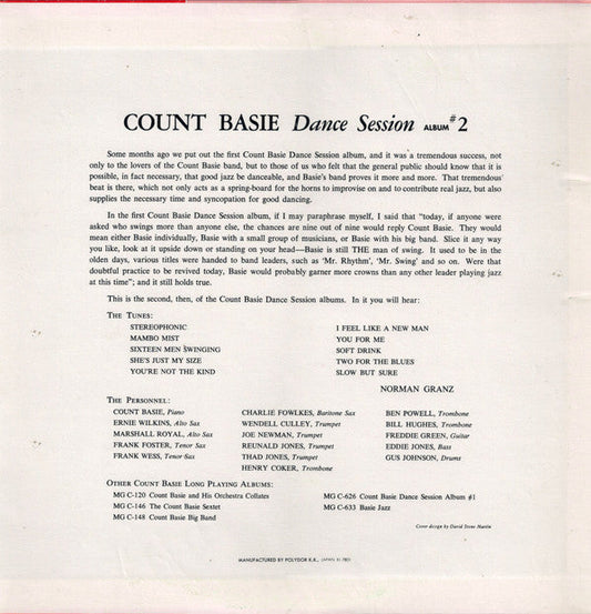 Count Basie - Dance Session Album #2 (Vinyl, LP, Album, Reissue, Mono) Very Good Plus (VG+) / Very Good Plus (VG+)