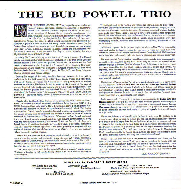 The Bud Powell Trio - The Bud Powell Trio (Vinyl, LP, Album, Reissu...