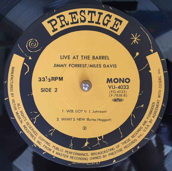 Jimmy Forrest - Live At The Barrel (Vinyl, LP, Album, Mono) Near Mint (NM or M-) / Very Good Plus (VG+)