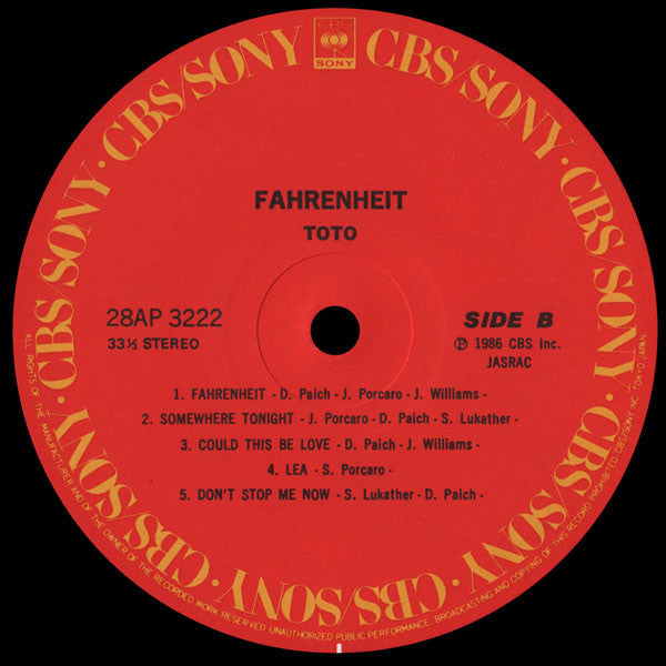 Toto - Fahrenheit (Vinyl, LP, Album)