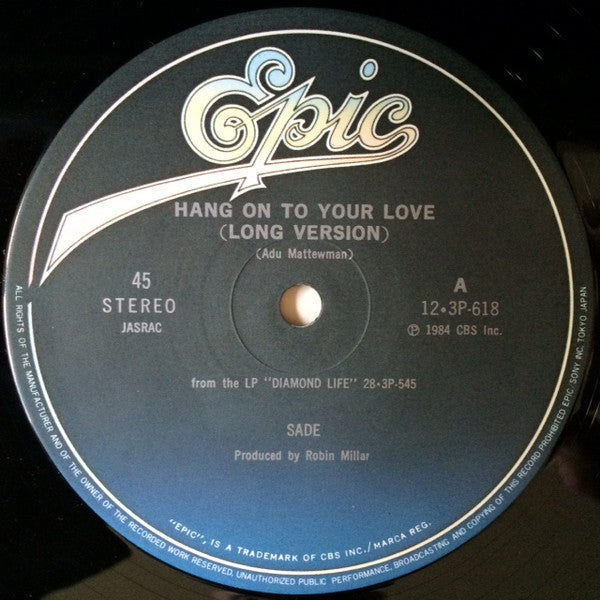 Sade - Hang On To Your Love (Vinyl, 12", 45 RPM, Maxi-Single) Near Mint (NM or M-) / Very Good Plus (VG+)