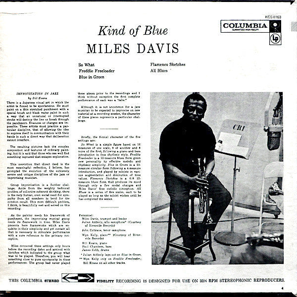 Miles Davis - Kind Of Blue (Vinyl, LP, Album, Reissue, Stereo)