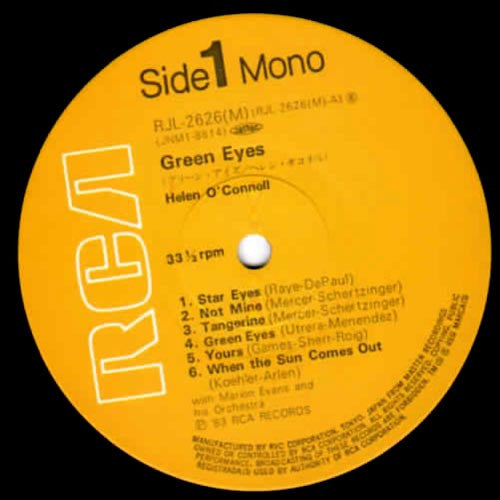 Helen O'Connell - Green Eyes (Vinyl, LP, Reissue, Mono) Near Mint (NM or M-) / Very Good Plus (VG+)