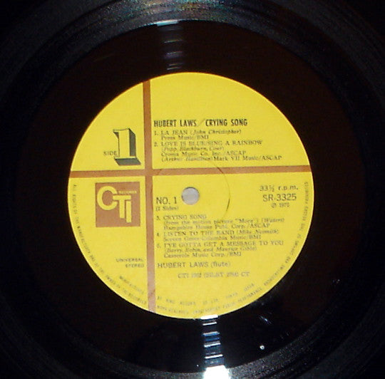 Hubert Laws - Crying Song (Vinyl, LP, Album) Good Plus (G+) / Good Plus (G+)