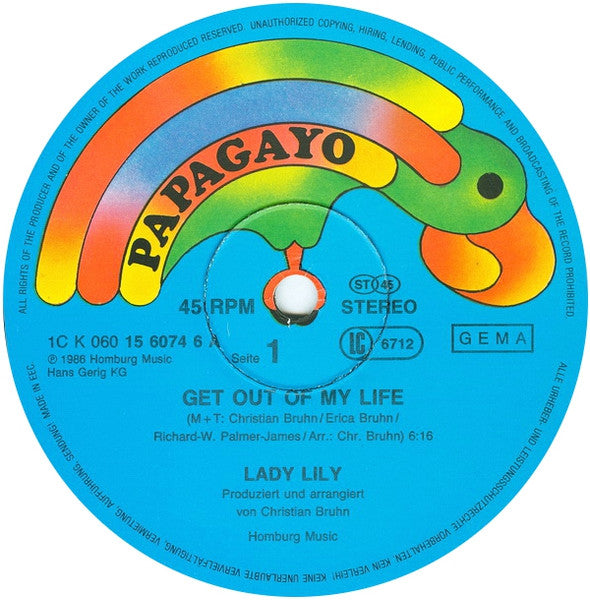 Lady Lily - Get Out Of My Life (Vinyl, 12", 45 RPM, Maxi-Single) Good Plus (G+) / Very Good (VG)