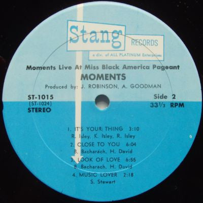 The Moments - Live At The Miss Black America Pageant (Vinyl, LP, Album) Good Plus (G+) / Very Good (VG)