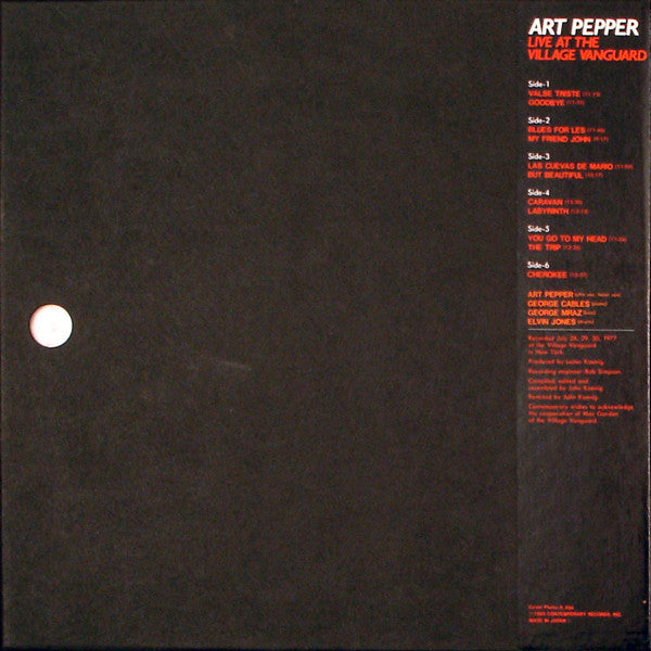 Art Pepper - Live At The Village Vanguard (Vinyl, Box Set, LP, Albu...