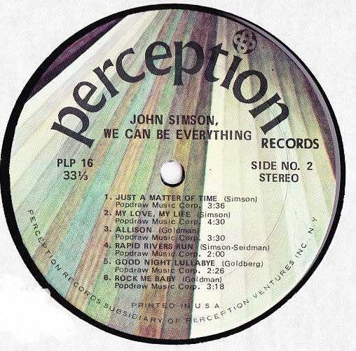 John Simson (2) - We Can Be Everything (Vinyl, LP) Good Plus (G+) / Good Plus (G+)