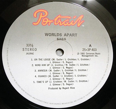 Saga (3) - Worlds Apart (Vinyl, LP, Album, Stereo)