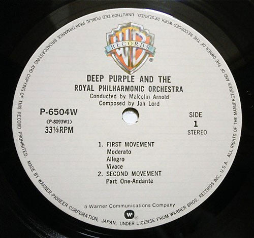 Deep Purple - Concerto For Group And Orchestra (Vinyl, LP, Album, Limited Edition, Reissue) Very Good Plus (VG+) / Very Good Plus (VG+)