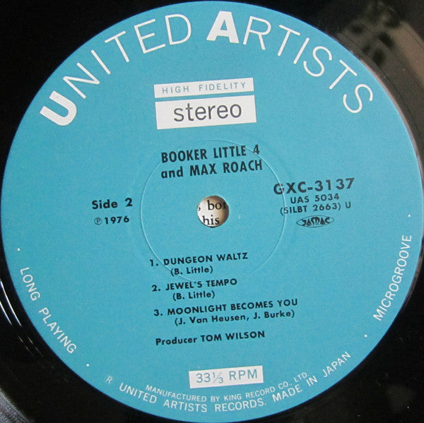Booker Little - Booker Little 4 & Max Roach (Vinyl, LP, Album, Stereo, Reissue) Near Mint (NM or M-) / Very Good Plus (VG+)