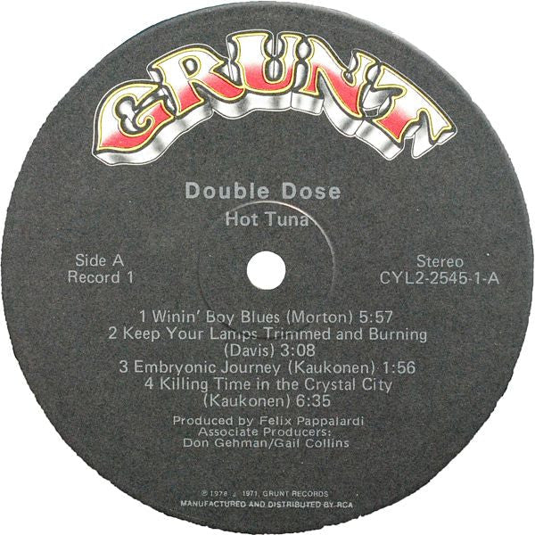 Hot Tuna - Double Dose (2xVinyl, LP, Album, Stereo) Very Good (VG) / Very Good (VG)