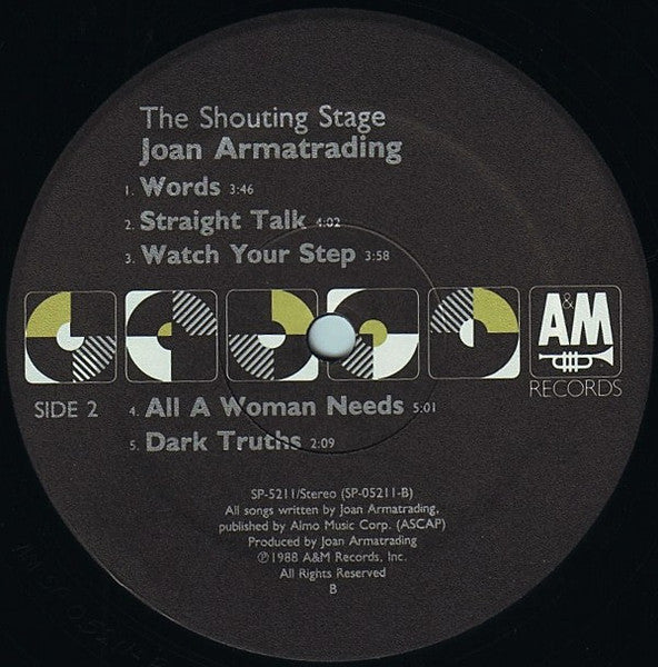 Joan Armatrading - The Shouting Stage (Vinyl, LP, Album, Remastered) Very Good Plus (VG+) / Very Good Plus (VG+)