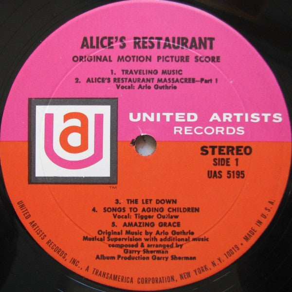 Arlo Guthrie - Alice's Restaurant (Original Motion Picture Score) (Vinyl, LP, Album) Good Plus (G+) / Good (G)