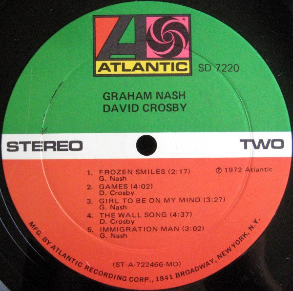 Crosby & Nash - Graham Nash David Crosby (Vinyl, LP, Album)