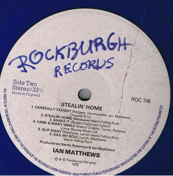 Iain Matthews - Stealin' Home (Vinyl, LP, Album, Stereo) Very Good Plus (VG+) / Very Good (VG)