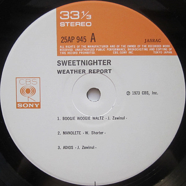 Weather Report - Sweetnighter (Vinyl, LP, Album, Reissue, Stereo) Near Mint (NM or M-) / Very Good Plus (VG+)