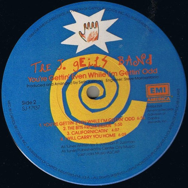 The J. Geils Band - You're Gettin' Even While I'm Gettin' Odd (Vinyl, LP, Album) Very Good Plus (VG+) / Very Good Plus (VG+)