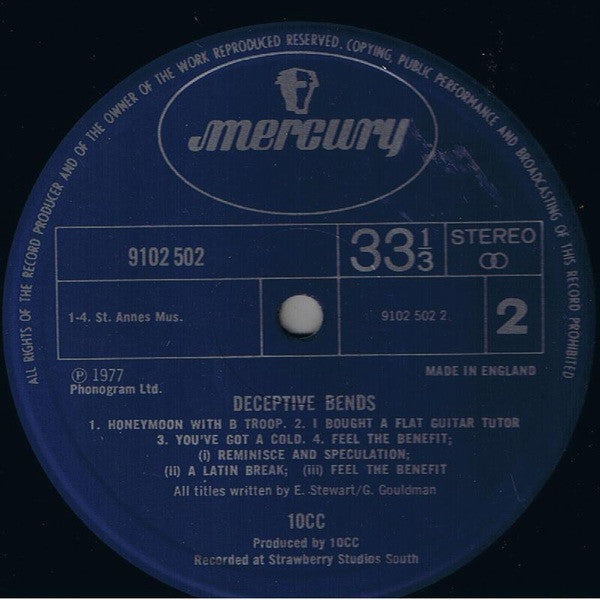 10cc - Deceptive Bends (Vinyl, LP, Album, Stereo) Good Plus (G+) / Very Good (VG)