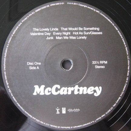 Paul McCartney - McCartney (Vinyl, Vinyl, All Media, LP, Album, Reissue, Stereo, LP, Stereo, Mono, Remastered) Near Mint (NM or M-) / Near Mint (NM or M-)