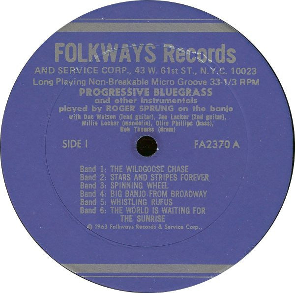 Roger Sprung - Progressive Bluegrass 1 And Other Instrumentals (Vinyl, LP, Album, Reissue) Very Good (VG) / Very Good (VG)