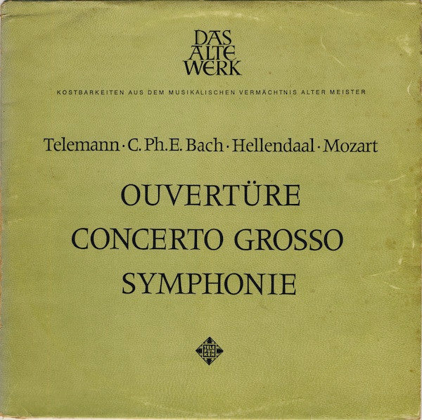Georg Philipp Telemann - Overtüre • Concerto Grosso • Symphonie (Vinyl, LP) Very Good Plus (VG+) / Very Good (VG)