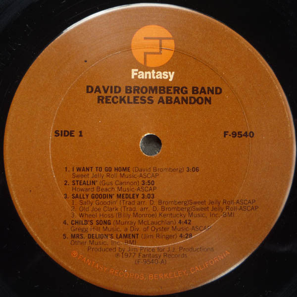 David Bromberg Band - Reckless Abandon (Vinyl, LP, Album) Good Plus (G+) / Good Plus (G+)