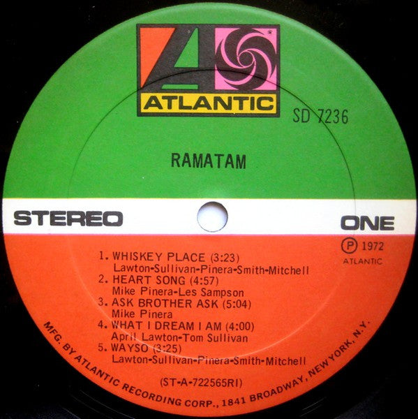 Ramatam - Ramatam (Vinyl, LP, Album, Stereo) Very Good (VG) / Very Good (VG)
