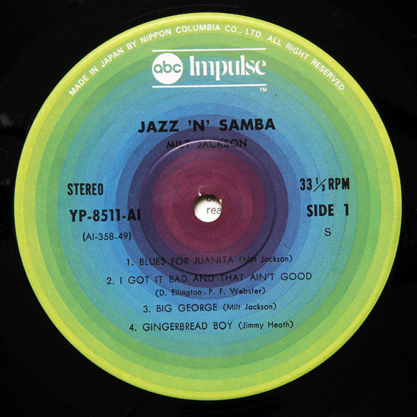Milt Jackson - Jazz 'N' Samba (Vinyl, LP, Album, Reissue, Stereo)