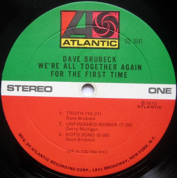 Dave Brubeck - We're All Together Again For The First Time (Vinyl, LP, Album) Good Plus (G+) / Very Good (VG)