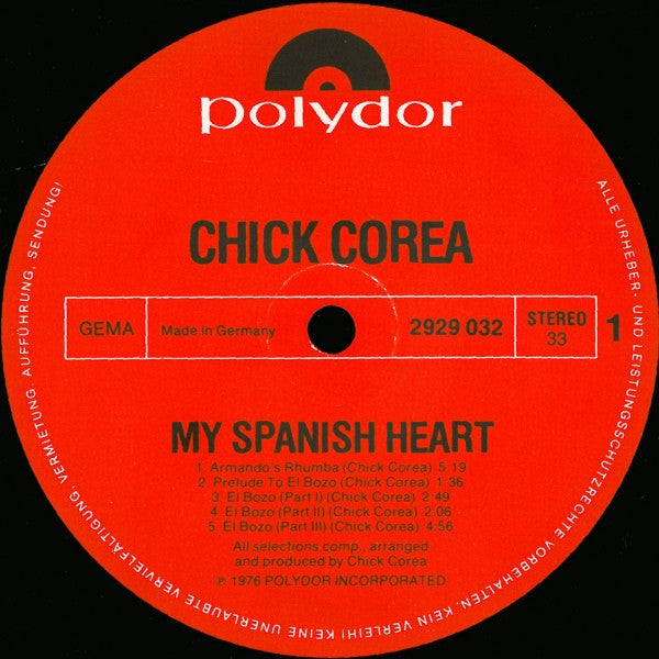 Chick Corea - My Spanish Heart (2xVinyl, LP, Album) Near Mint (NM or M-) / Very Good Plus (VG+)