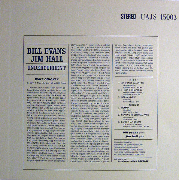Bill Evans - Undercurrent (Vinyl, LP, Album, Reissue, Stereo)