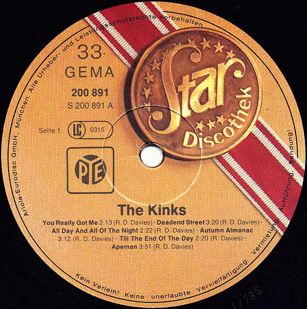 The Kinks - Star-Discothek (LP, Compilation, Repress) - Very Good (VG) / Very Good (VG)