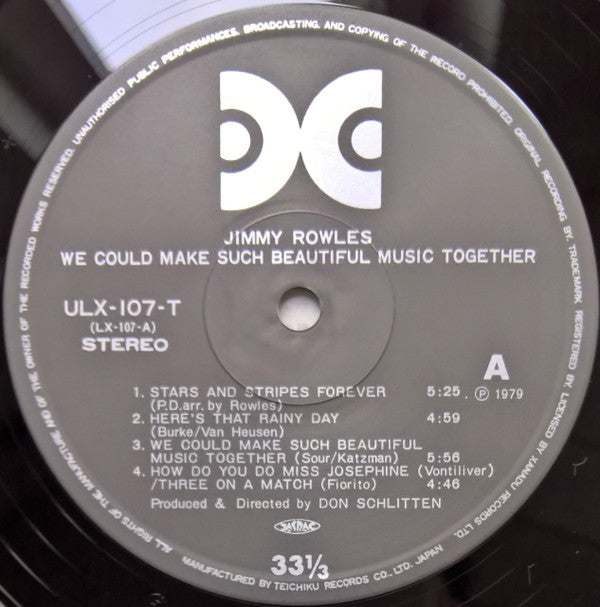 Jimmy Rowles - We Could Make Such Beautiful Music Together (Vinyl, LP, Album) Near Mint (NM or M-) / Very Good Plus (VG+)