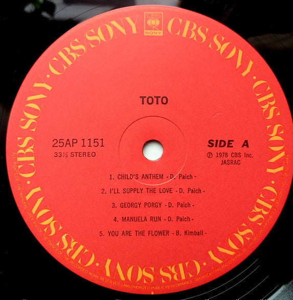 Toto - Toto = Space Knight (Vinyl, LP, Album, Stereo) Very Good Plus (VG+) / Very Good Plus (VG+)