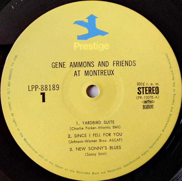 Gene Ammons - Gene Ammons And Friends At Montreux (Vinyl, LP, Album, Stereo) Near Mint (NM or M-) / Very Good Plus (VG+)