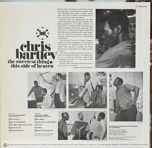 Chris Bartley - The Sweetest Thing This Side Of Heaven (Vinyl, LP, Album, Promo, Mono) Very Good Plus (VG+) / Good Plus (G+)
