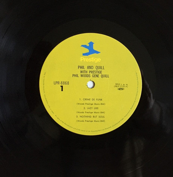 Phil Woods/Gene Quill Quintet - Phil & Quill With Prestige (Vinyl, LP, Album, Reissue) Very Good Plus (VG+) / Very Good Plus (VG+)