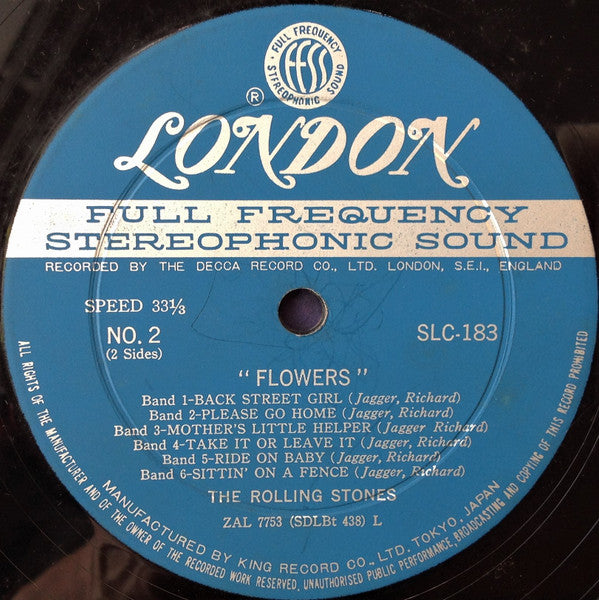 The Rolling Stones - Flowers = フラワー (Vinyl, LP, Compilation, Stereo) Very Good (VG) / Very Good Plus (VG+)