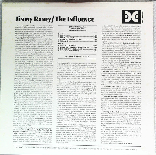 Jimmy Raney - The Influence (Vinyl, LP, Album, Reissue, Stereo) Very Good Plus (VG+) / Good Plus (G+)