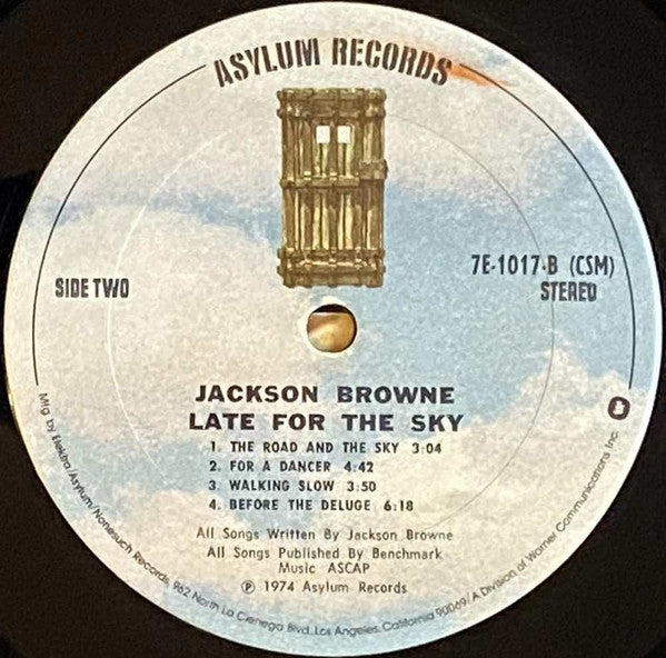 Jackson Browne - Late For The Sky (Vinyl, LP, Album, Reissue, Repress, Stereo) Very Good Plus (VG+) / Very Good Plus (VG+)