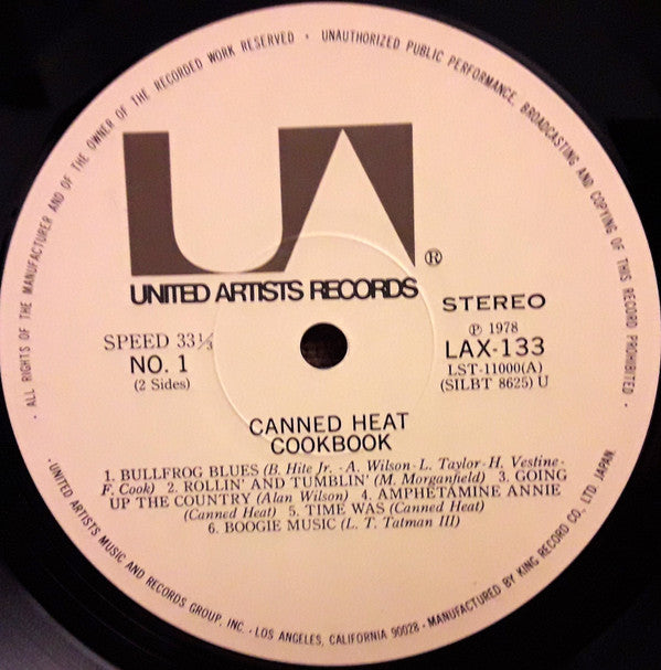 Canned Heat - The Canned Heat Cook Book (The Best Of Canned Heat) (Vinyl, LP, Compilation, Stereo) Very Good Plus (VG+) / Very Good Plus (VG+)