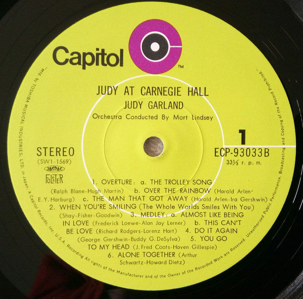 Judy Garland - Judy at Carnegie Hall (Vinyl, LP, Stereo)