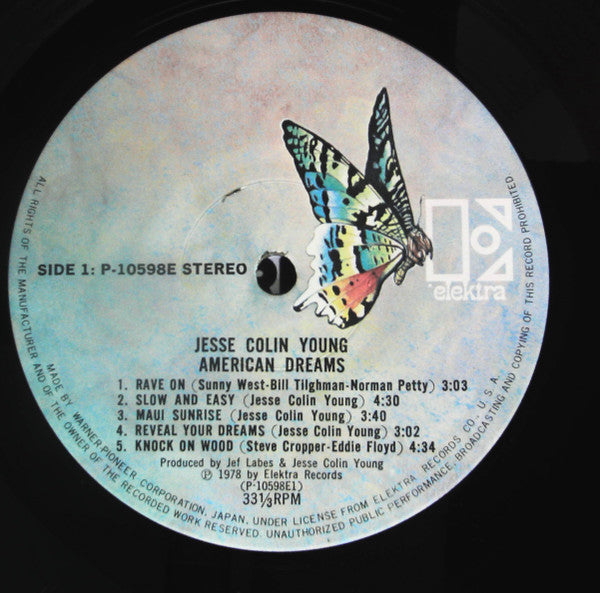 Jesse Colin Young - American Dreams (Vinyl, LP, Album) Very Good Plus (VG+) / Very Good Plus (VG+)