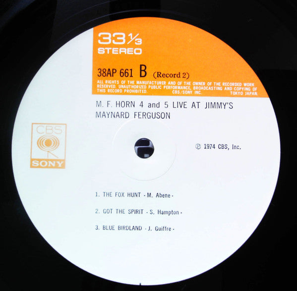 Maynard Ferguson - M.F. Horn 4&5: Live At Jimmy's (2xVinyl, LP, Album, Reissue, Stereo) Very Good Plus (VG+) / Very Good Plus (VG+)