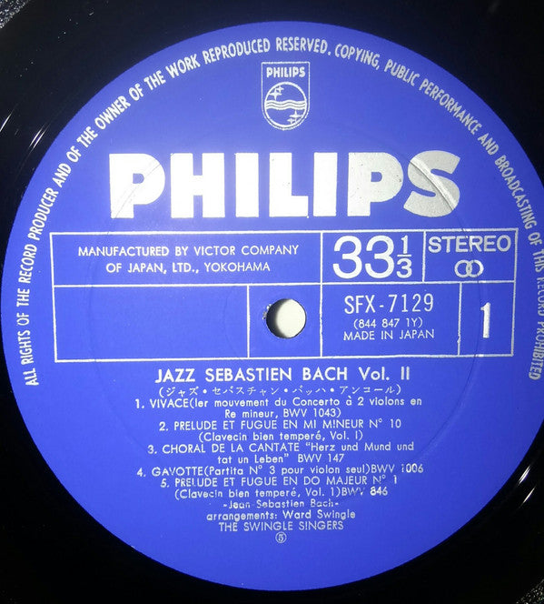 Les Swingle Singers - Jazz Sebastian Bach Volume 2 (Vinyl, LP, Album, Stereo) Good Plus (G+) / Very Good (VG)