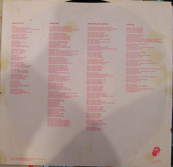 Peter Tosh - Bush Doctor (Vinyl, LP, Album) Very Good (VG) / Very Good (VG)