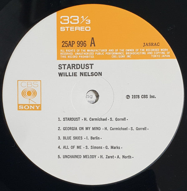 Willie Nelson - Stardust (Vinyl, LP, Album, Repress) Very Good Plus (VG+) / Good Plus (G+)