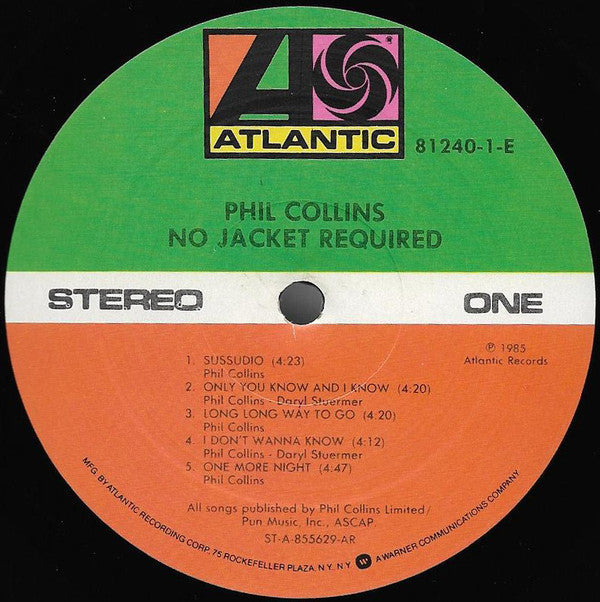 Phil Collins - No Jacket Required (Vinyl, LP, Album, Stereo)
